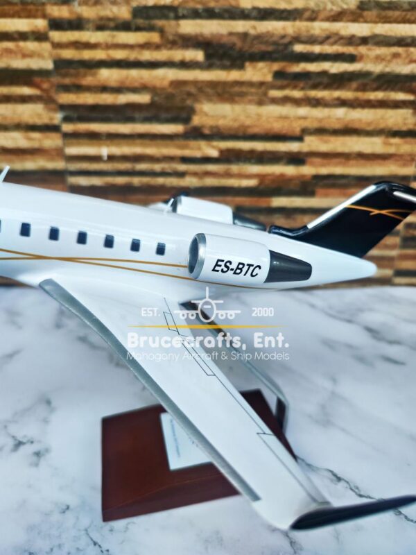 Model of Bombardier Challenger 605 with detailed craftsmanship.